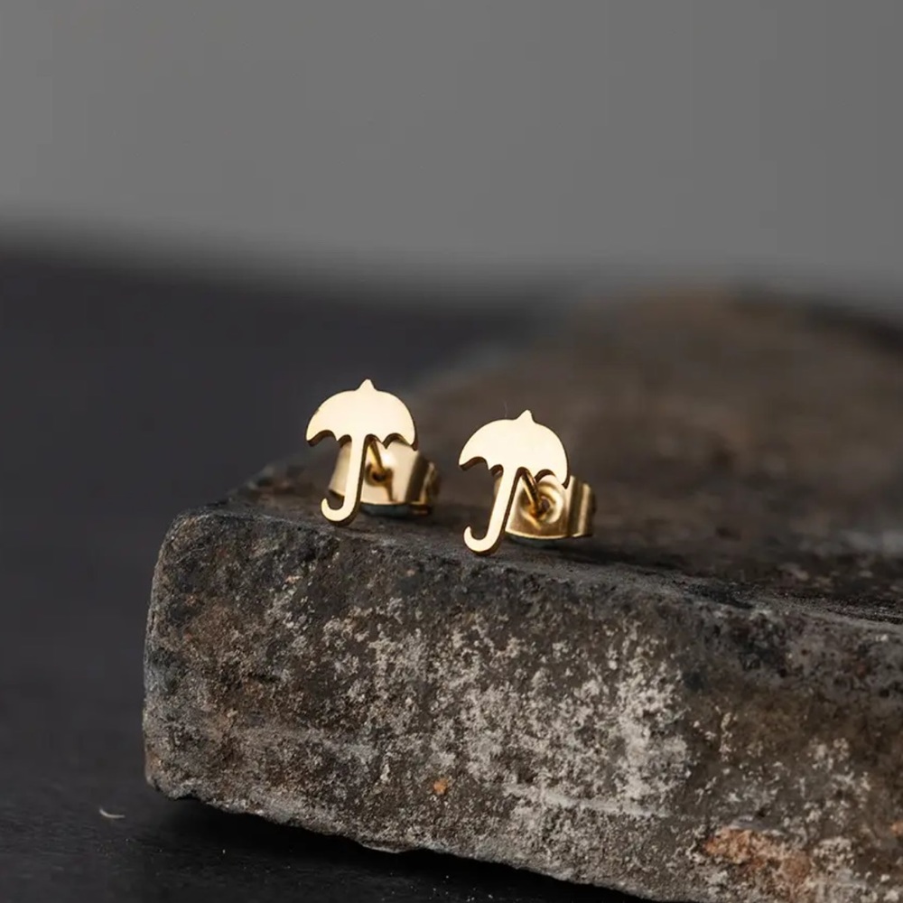 STAINLESS STEEL ♡ GOLD Umbrella Stud Earrings